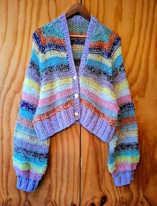 Rainbow Buttoned Cardigan