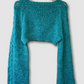Cropped Cable Sleeve Top