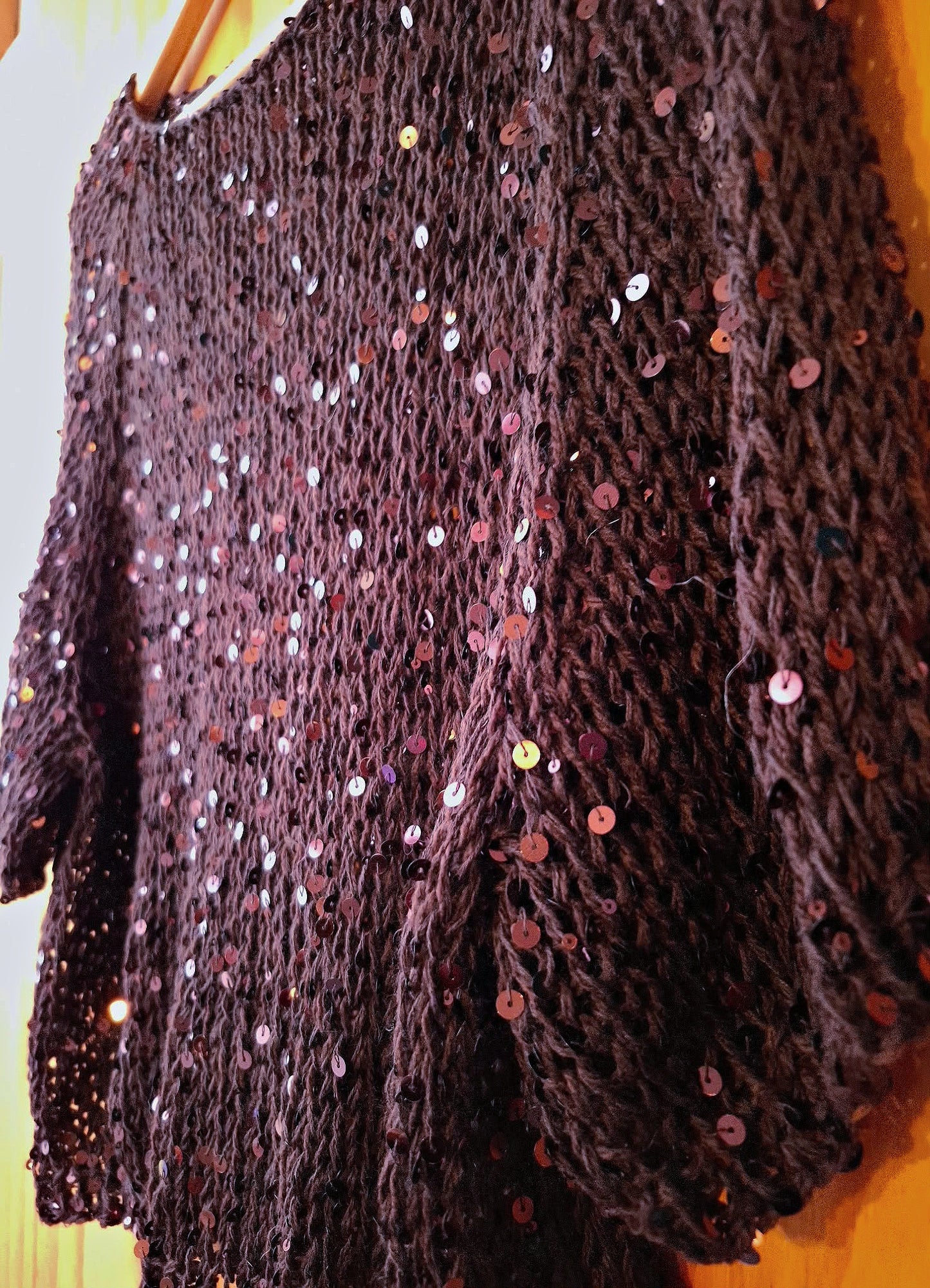 Chocolate Brown Sequin Top